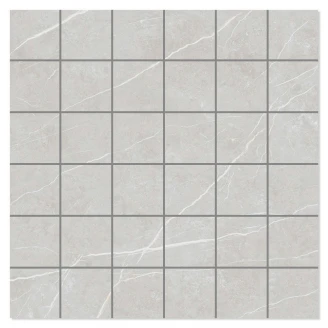 Marmor Mosaik Klinker <strong>Prestige</strong>  Ljusgrå Polerad 30x30 (5x5) cm